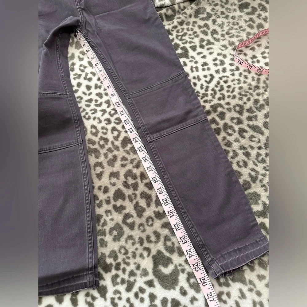 Hollister Crop High Rise Fray Bottom Pants in Gray Purple Size 0 24W